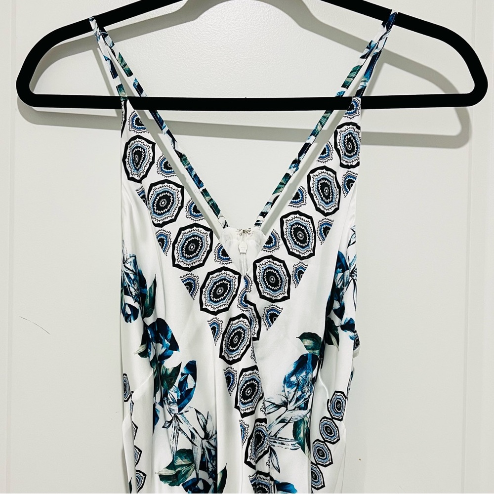 White House Black Market Blue and Green Patterned Maxi Dress - Picture 3 of 13